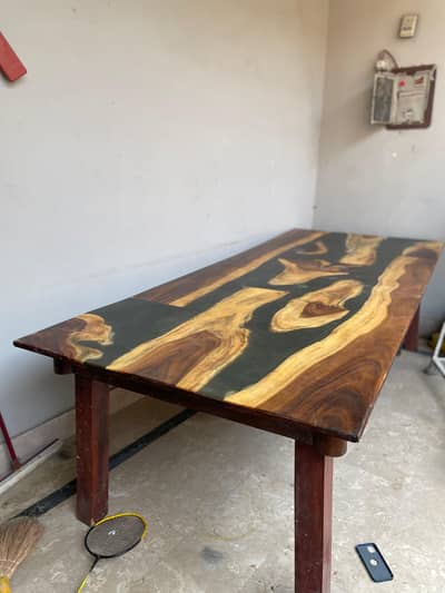 8.5 fit Epoxy River Table  Solid Wood Premium Dining /Office Table