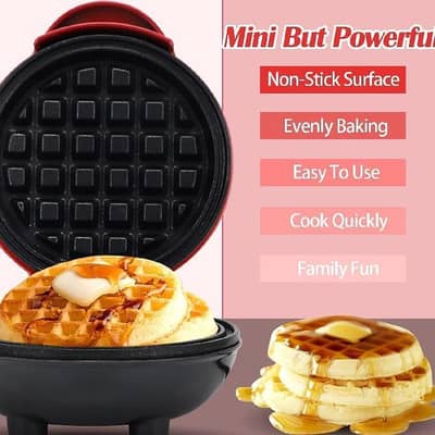 Electric Waffle Maker Red 350W Compact