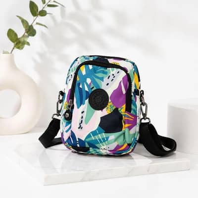 Multicolor zipper backpack with belt for women