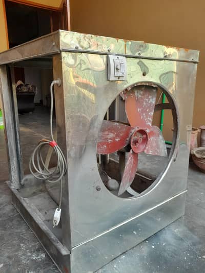 Lahori Room Air Cooler. Stainless steel body.