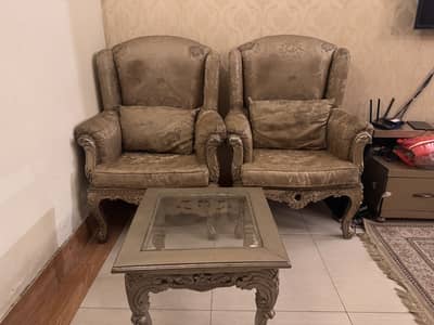 Bed room chairs with table