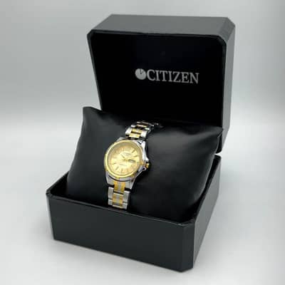 CITIZEN QUARTZ Men's Gold Silver Watch with Date Display