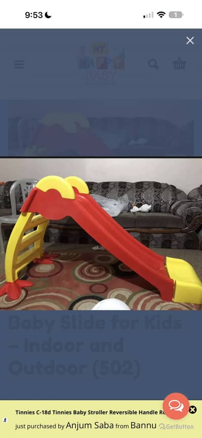 Baby slide 19 days use only