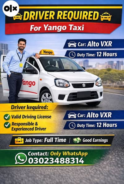 Yango txi kilye drivers ki zarorat hai