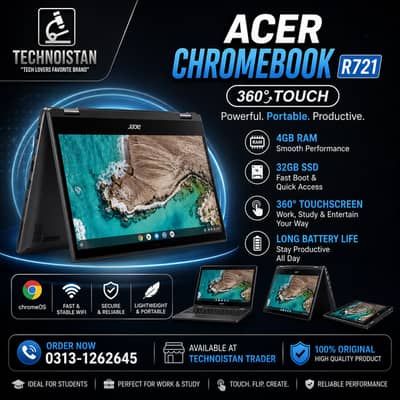 Acer Chromebook R721 (360° Touch) – 4GB RAM | 32GB SSD | Long Battery