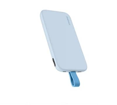 SLIM AND STYLISH POWER BANK WITH SOFT BLUE DESIGN