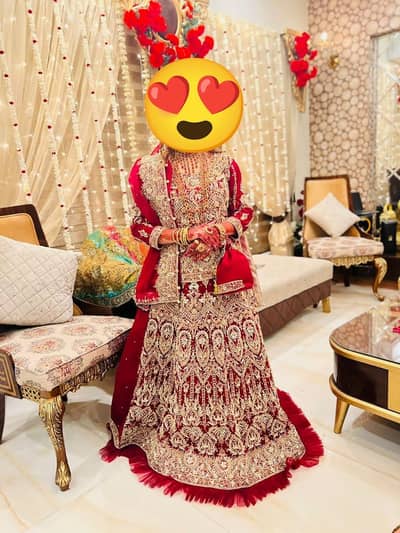 bridal lehnga medium to large size just 1 time  use