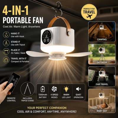 Portable Fan Room with LED Light