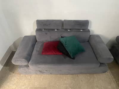 7 Seater Sofa Set with Cushions - Grey Colour