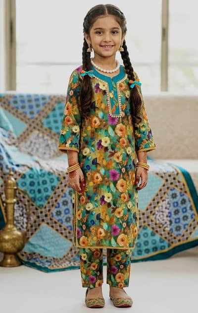  Beautiful Kids Lawn Dress – Stitching Available (Handmade) 