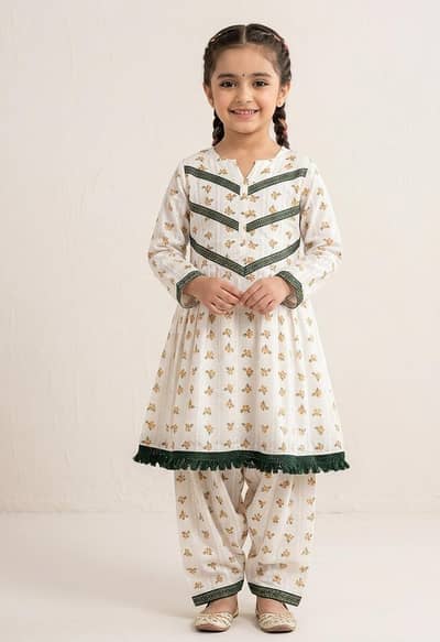 Elegant Kids Dress – Handmade Stitching Available