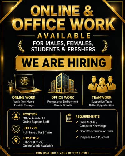 we are candidates for online work male female student fresher or expir
