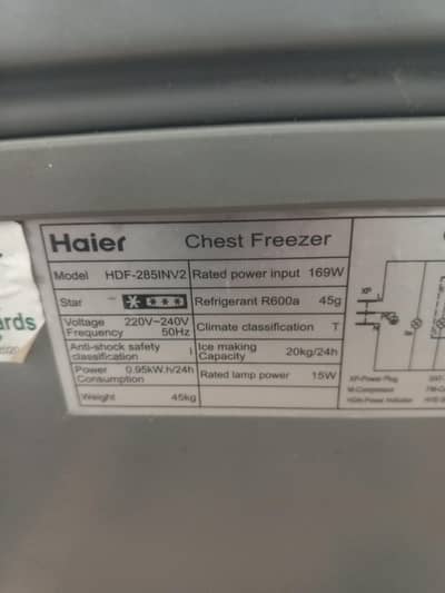 Haier inverter freezer