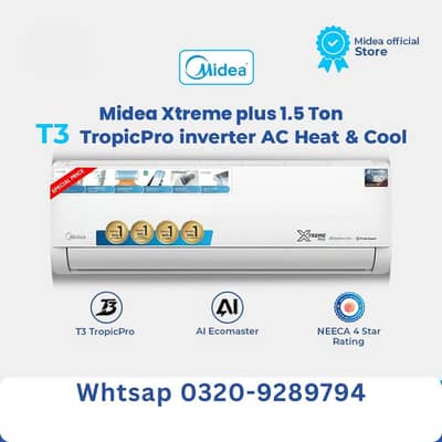 Midea AC, Midea Xtreme Split AC, Midea T3 inverter Air conditioner
