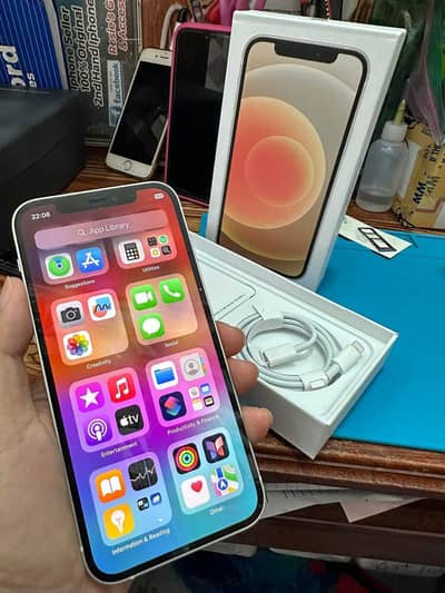 iPhone 12 128gb full box only WhatsApp 03361902692