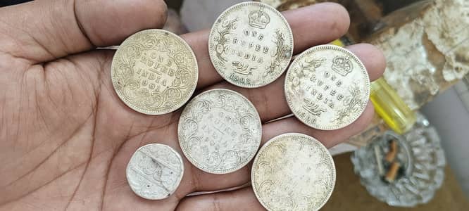 Six pure silver antique coins for sale. . one piece waight one tola