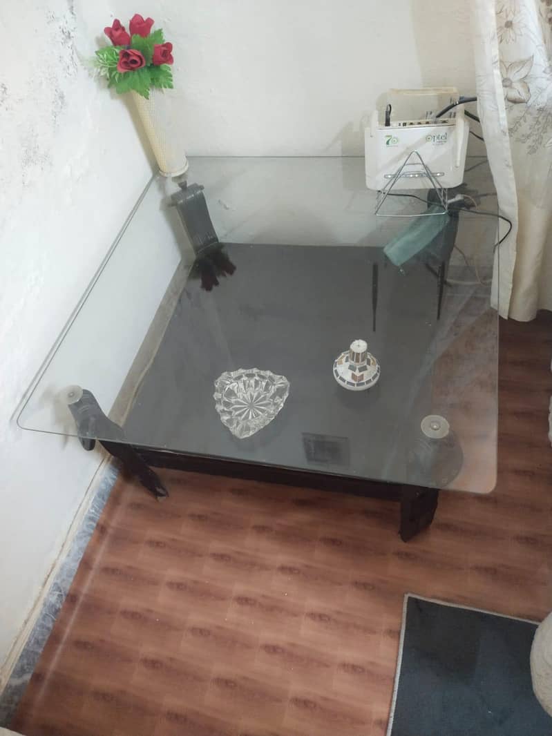 Side table solid wood and mirror 1