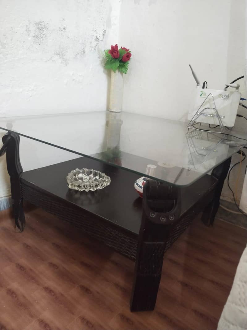 Side table solid wood and mirror 2