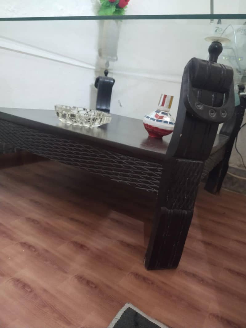 Side table solid wood and mirror 3