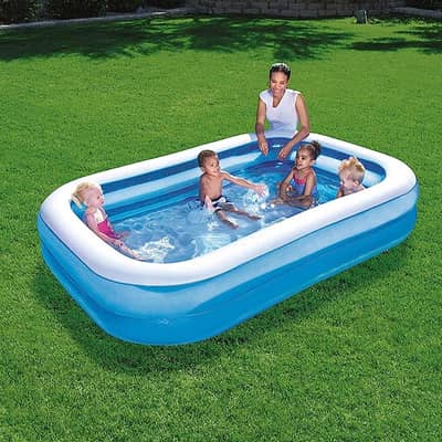 BESTWAY Family Rectangular Inflatable Pool,(8'7"x69"x20")  03020062817