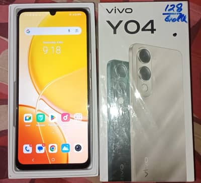 vivo y04 128 gb 4+4 gb new condition complete box no repair all orgnal