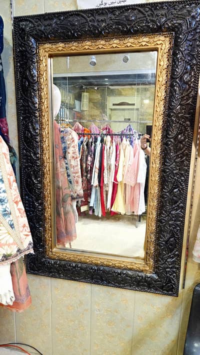 fiber carved mirror