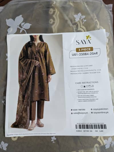 Saya    Lawn 3pcs Suit , ( Unstitched ) Premium Quality