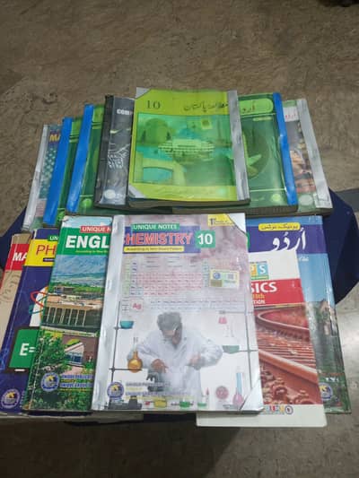 10th class unique academy notes physics solve paper and all books of