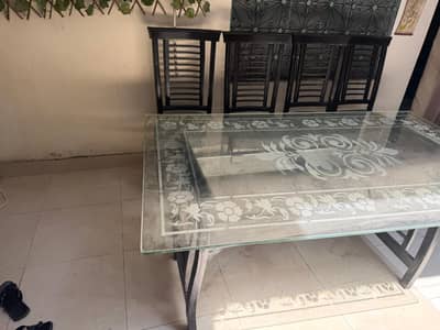 Dining Table with 6 Chairs Set For Sale