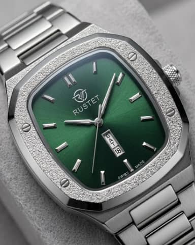 RUSTET-1018-GREEN WITH SILVER