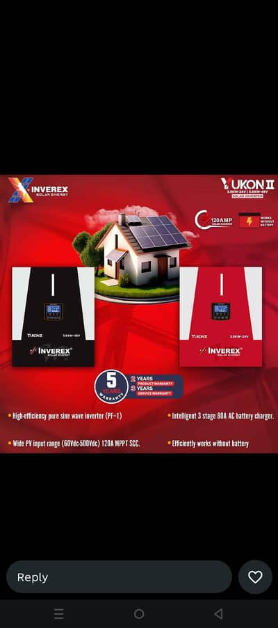 Solar inverter Inverex 5.6 Kw Yukon