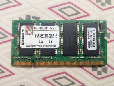 “Kingston Laptop RAM DDR1 512MB | 22 Pieces | Working