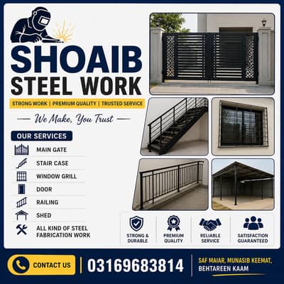Steel Railing, Glass Railing, Iron, Stairs, Balcony, terrace,Stainless