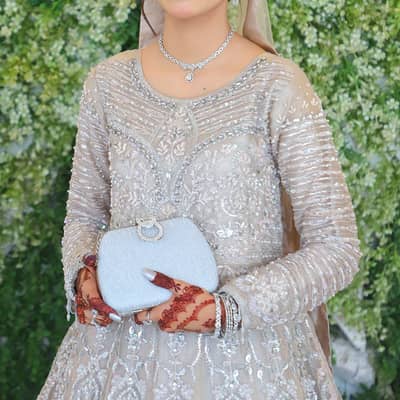 Wedding Bridal Maxi For sale, ivory Grey Colour, Walima Maxi
