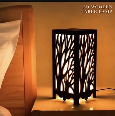 3D wooden Table Lamp