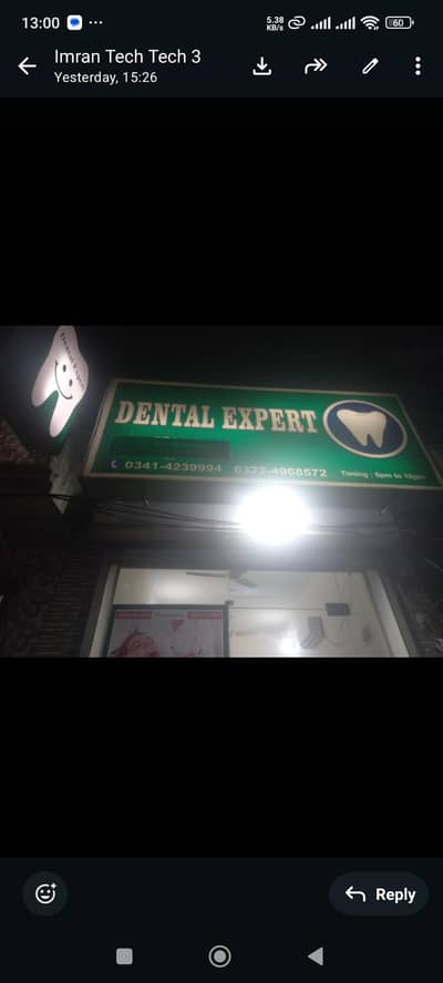 2 years old running dental clinic for sale