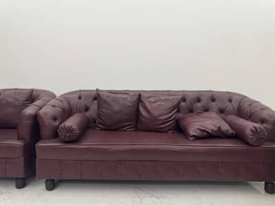 Leather Sofa set for urgent sale. . . . . Only slightly used for 2 days