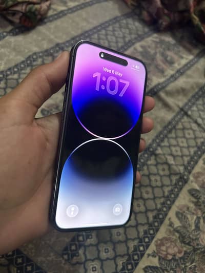 Iphone 14 pro with box jv 84 battery health original fully water pack