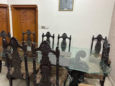 Solid Sheesham Wood Dining Table Set (8 Chairs) – Heavy Chinoti Design