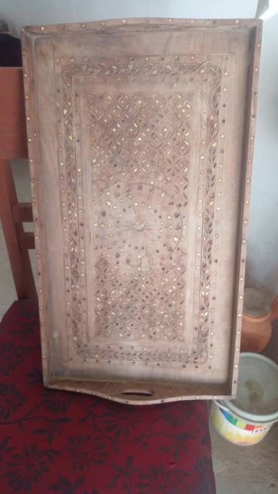 Vintage Handcrafted Wooden Tray 60+ years old