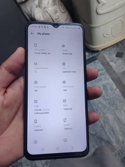 Tecno spark 10c 4/128 dual sim pta only mobile no open. no raipr