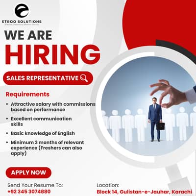 Sales Representative Job – Hiring Now (Karachi)