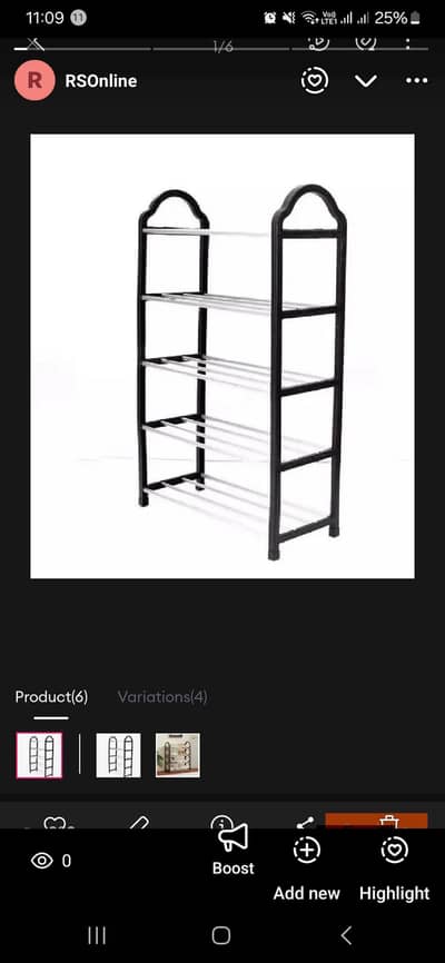 4 Layer Steel Shoe Rack - Rs 599 Only DHA