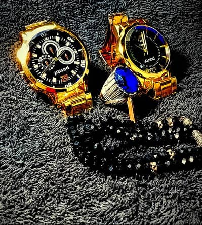 Faisalabad - New gold Men watch "positif" COD available price 1799