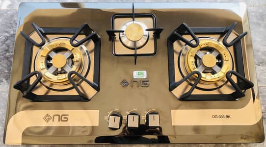 Brand New Nasgas Kitchen Hob DG-933 BK – Stylish 3 Burner Design