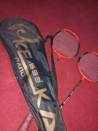 "urgent sale" KEKE 533 RACKETS pair with bag only "7000" rupees