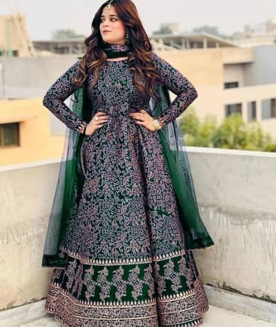 Green Priented katam silki Maxi Suit Set For Women