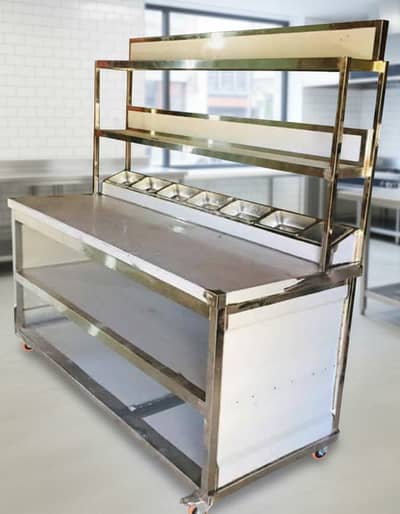 Working table 2.5x5 with pantry 2 shelf | kitchen Equipments