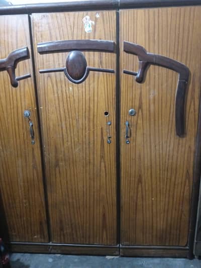 wooden shesham partex 3 part wardrobe