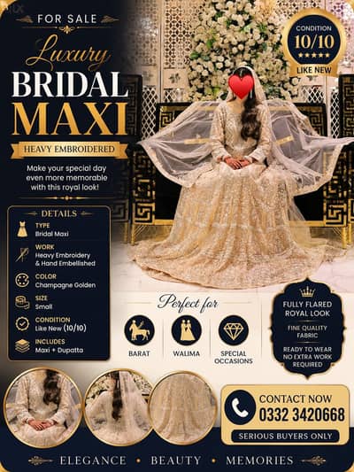 Bridal maxi|Walima Dress|Wedding Dress |Bridal Dress |Long tail maxi